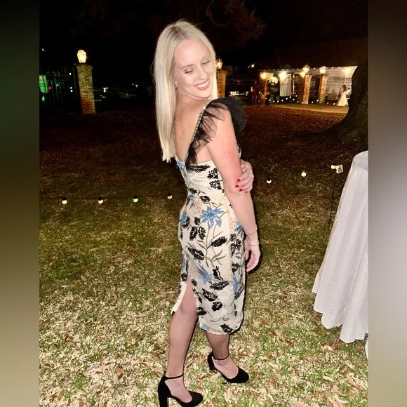 Lulu’s Show Stopper Cream Embroidered Sequin Midi Dress - Size S - Picture 5 of 8